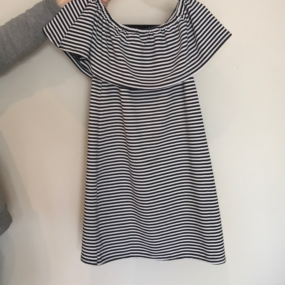 Cotton on black and white striped dress